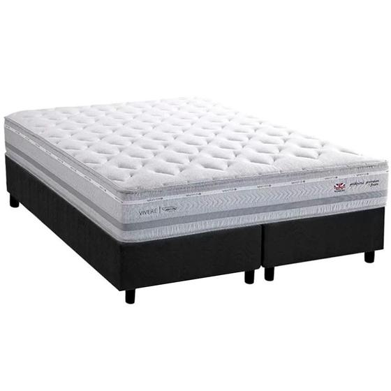 Imagem de Cama Box King + Colchão Herval C1662 Molas Maxspring 193x203x73