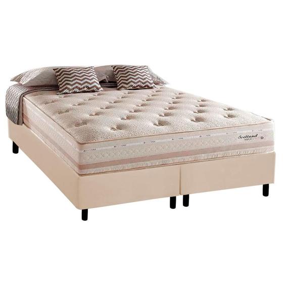 Imagem de Cama Box King + Colchão Herval Scotland Molas Maxspring 193x203x73