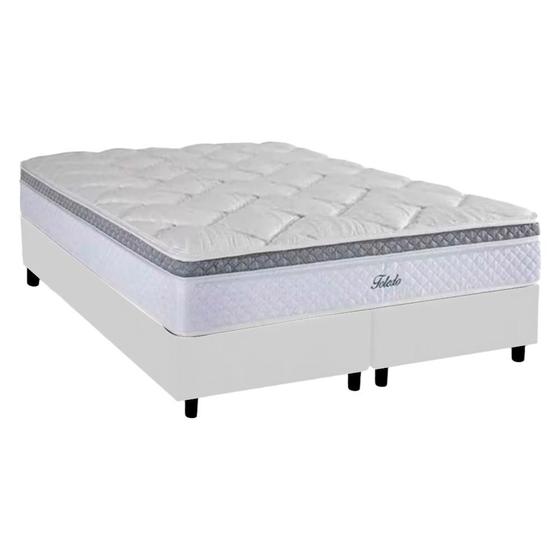 Imagem de Cama Box King + Colchão Herval Toledo Molas Ensacadas 193x203x68