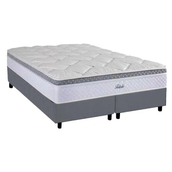 Imagem de Cama Box King + Colchão Herval Toledo Molas Ensacadas 193x203x68