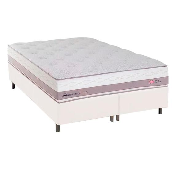 Imagem de Cama Box King + Colchão Herval Tower Molas Maxspring 193x203x73