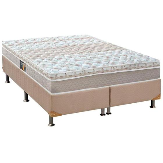 Imagem de Cama Box King: Colchão Molas Ensacadas Castor Pocket Class + Base CRC Suede Clean(193x203)