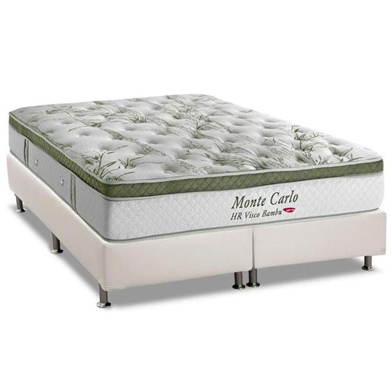 Imagem de Cama Box King: Colchão Molas Ensacadas Herval MasterPocket  Monte Carlo Visco + Base CRC Courano White(193x203)