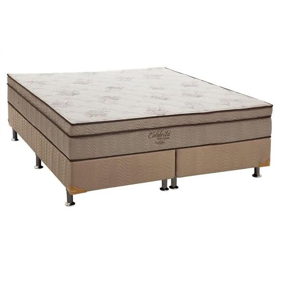 Imagem de Cama Box King: Colchão Molas Ensacadas Ortobom SuperPocket Celebrita + Base CRC Suede Clean(193x203)