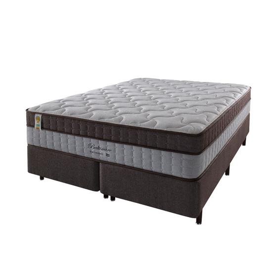 Cama Box King + Colchão Molas Ensacadas Suporte 200 kg Baltimore