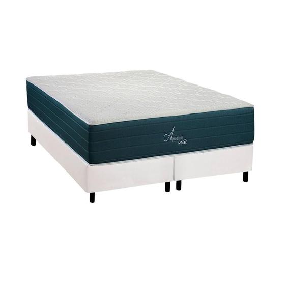 Imagem de Cama Box King: Colchão Molas MasterPocket Ensacadas Polar Aquariuns + Base CRC Courano White (193x203)