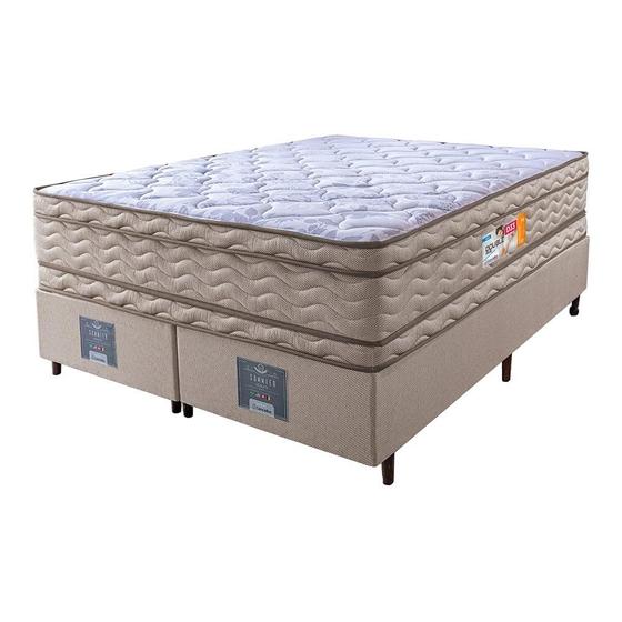 Cama Box King Colchão Ortopédico + Box 193x203x71 Double Face Espuma D33 Dourado - CAMA INBOX