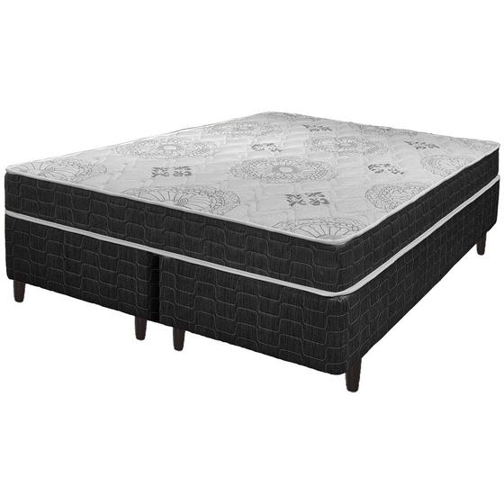 Imagem de Cama Box King Size Preto + Colchão San Francisco Ortopédico Espuma D33 193x203x54cm