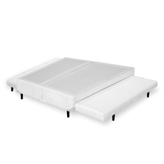 Cama Box KING Universal Cosmopolita Bicama Branco - 193x203 Menor preço em Cama Box KING Universal Cosmopolita Bicama Branco - 193x203