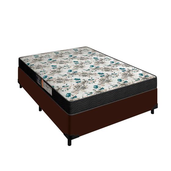 Imagem de Cama Box Marrom Casal 24cm de Altura Colchão Veneza D33