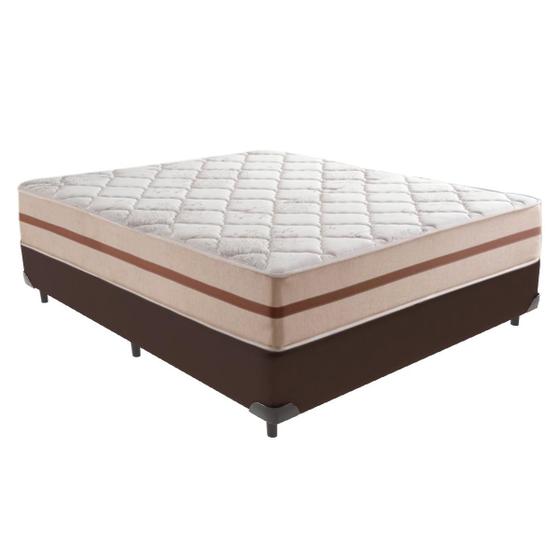 Imagem de Cama Box Marrom e Colchão Casal Classic Anjos