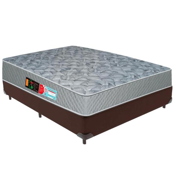 Imagem de Cama Box Marrom e Colchão Sleep Max D33 Casal Castor