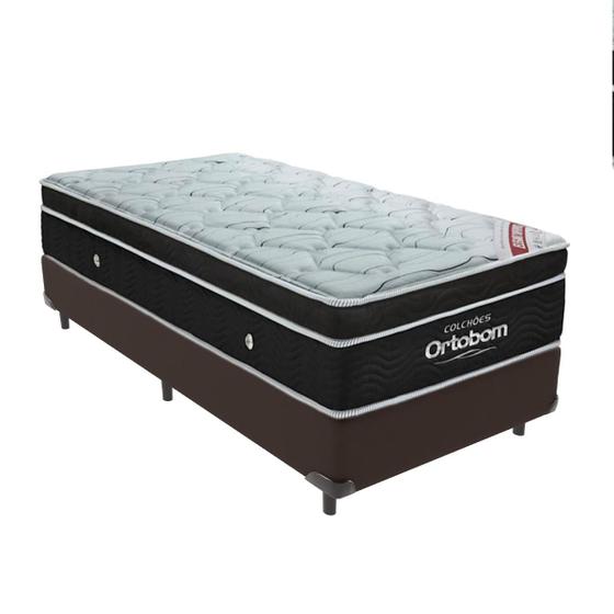 Imagem de Cama Box Marrom Solteiro Ortobom Elegant Molas Ensacadas