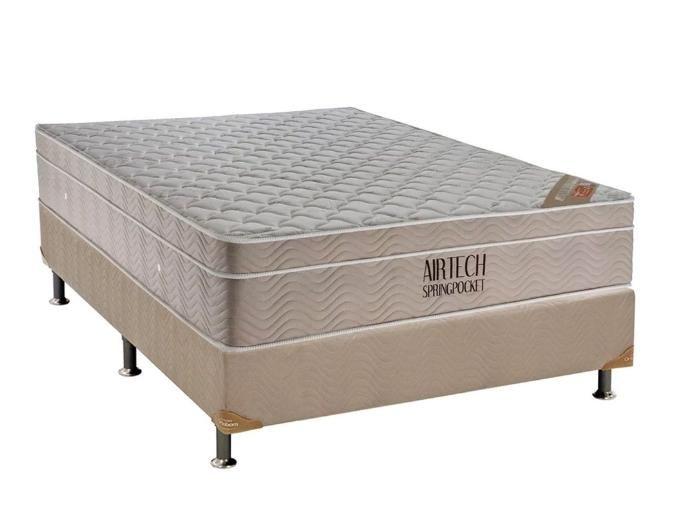 Imagem de Cama Box Ortobom Viúva + Colchão Airtech Springpocket 128X188X61