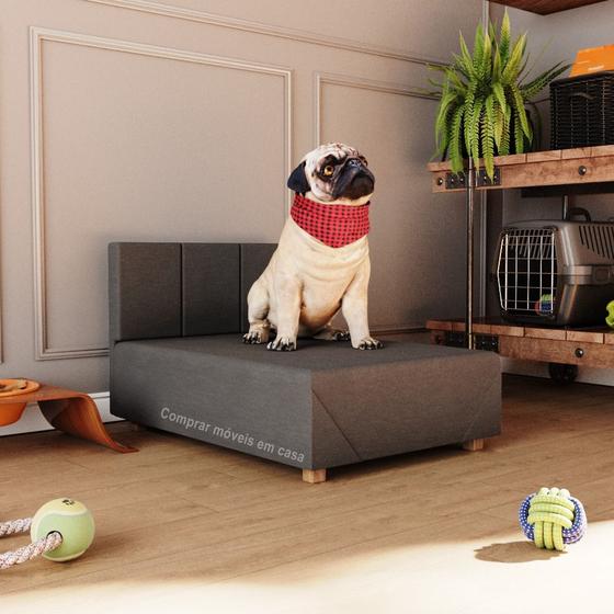 Imagem de Cama Box Pet Retriever 80 cm Porte Grande Lara - Cor: Cinza - Lojas G2 Móveis