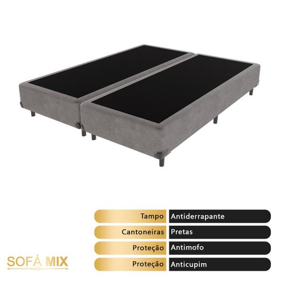 Imagem de Cama Box Phoenix Casal Bip. Cinza Suede Umaflex 65x138x188