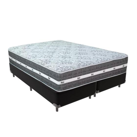 Imagem de Cama Box Preto e Colchão King Black Grafit Anjos