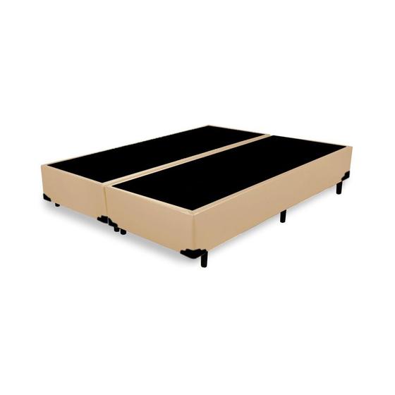 Imagem de Cama Box Queen Bipartido AColchoes Sintético Bege 40x158x198