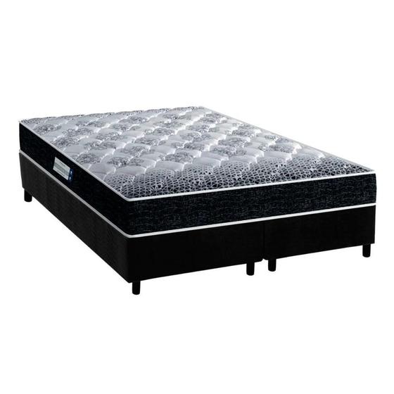 Imagem de Cama Box Queen: Colchão Anatômico Probel D33/EP Advanced Tech1500 + Base CRC Suede Black(158x198)