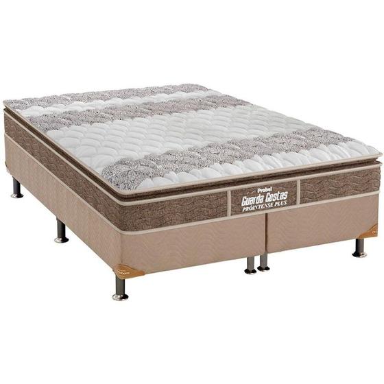 Imagem de Cama Box Queen: Colchão Anatômico Probel D33/EP Guarda Costas Próintense Plus + Base CRC Suede Clean(158x198)