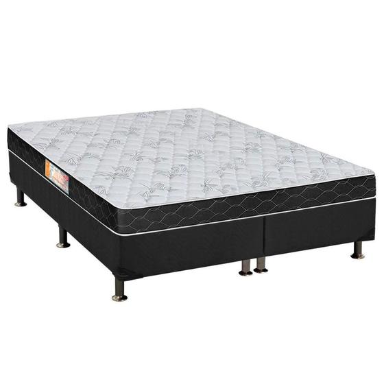 Imagem de Cama Box Queen: Colchão Espuma Castor Sleep Max + Base CRC Suede Gray(158x198)