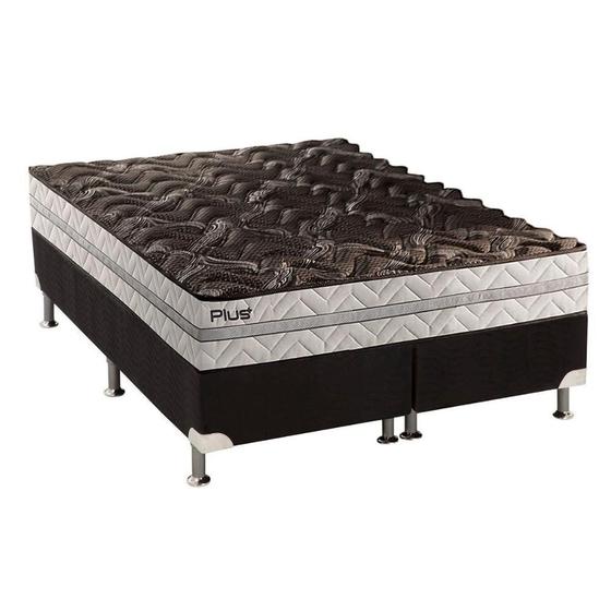 Imagem de Cama Box Queen: Colchão Espuma D33 Paropas Pasquale Plus + Base CRC Suede Black(158x198)