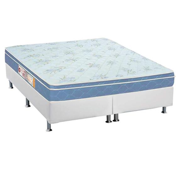 Imagem de Cama Box Queen: Colchão Espuma D45 Castor  Sleep Max + Base CRC Courano White(158x198)