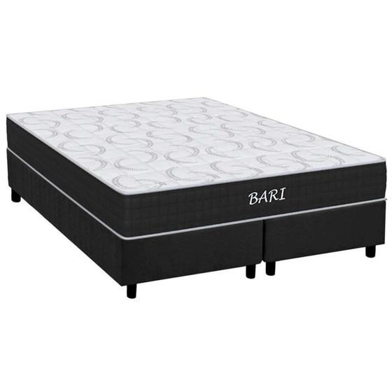 Imagem de Cama Box Queen: Colchão Espuma D45 Orthoflex  Bari + Base CRC Suede Gray(158x198)