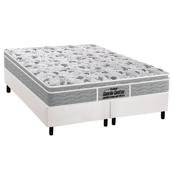 Imagem de Cama Box Queen: Colchão Espuma D45 Probel /EP Guarda Costas Próextreme Plus + Base CRC Courano White(158x198)