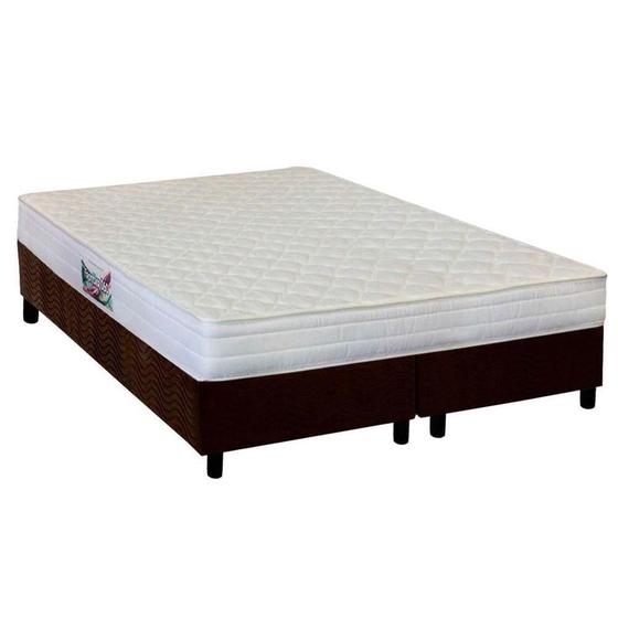 Imagem de Cama Box Queen: Colchão Espuma Herval AG65 Frontier + Base CRC Suede Brown(158x198)