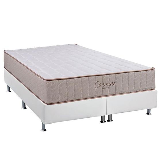 Imagem de Cama Box Queen: Colchão Espuma Kappesberg D33/EP Anatômico Carmine + Base CRC Courano White(158x198)