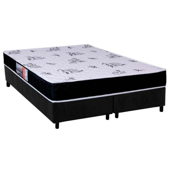 Imagem de Cama Box Queen: Colchão Espuma Orthoflex D28 Nápoles + Base CRC Suede Black(158x198)