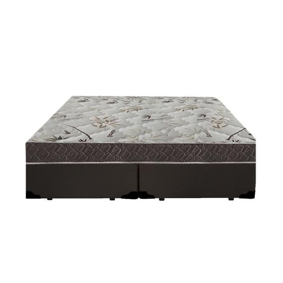 Imagem de Cama Box Queen Colchão Mola Bonnel Belos Sonhos + Box Sintético 62x158x198