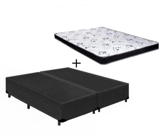 Imagem de Cama Box Queen Colchão Mola Ensacada Acolchões + Box Suede 64x158x198