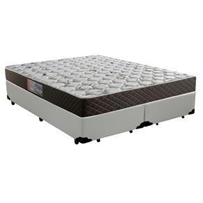 Imagem de Cama Box Queen Colchão Mola Ensacada Belos Sonhos + Box Sintético 67x158x198 Cinza