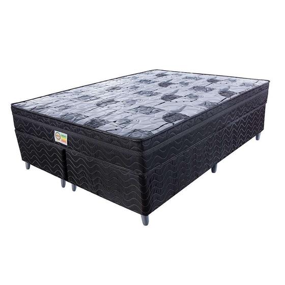 Imagem de Cama Box Queen Colchão Mola Ensacada Belos Sonhos + Box Suede 70x158x198