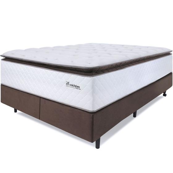 Imagem de Cama Box Queen Colchão Molas Ensacadas com Pillow Top Extra Conforto 158x198x72cm - Premium Sleep - BF Colchões