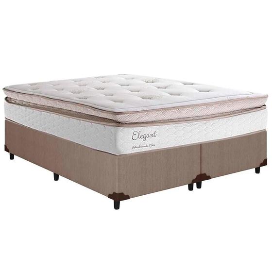 Imagem de Cama Box Queen: Colchão Molas Ensacadas Herval MasterPocket  Elegant + Base CRC Courano Clean(158x198)