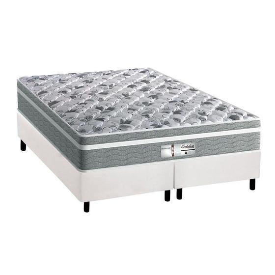 Imagem de Cama Box Queen: Colchão Molas Ensacadas Probel MasterPocket  Evolution + Base CRC Courano Branco(158x198)