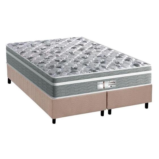 Imagem de Cama Box Queen: Colchão Molas Ensacadas Probel MasterPocket  ProDormir Evolution + Base CRC Suede Clean(158x198)