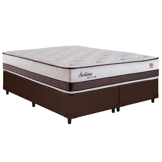 Imagem de Cama Box Queen: Colchão Molas Herval Maxspring Sublime + Base CRC Courano Brown(158x198)