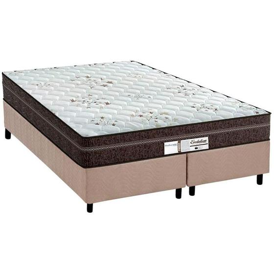 Imagem de Cama Box Queen: Colchão Molas Probel MasterPocket Ensacadas Evolution + Base CRC Suede Bege(158x198)