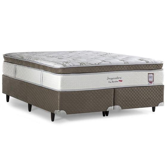 Cama Box Queen Herval Imperatore Eco Bamboo, Molas Ensacadas, 73 x 158 x 198 cm Menor preço em Cama Box Queen Herval Imperatore Eco Bamboo, Molas Ensacadas, 73 x 158 x 198 cm