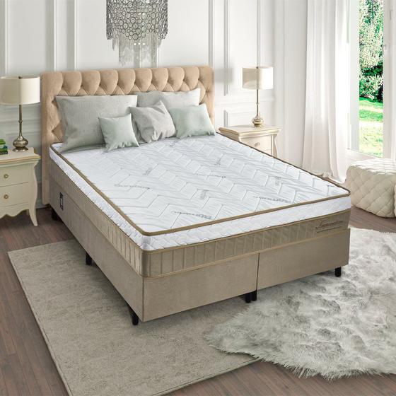 Imagem de Cama Box Queen Molas Ensacadas Imperatore Bege Fortezza 158x198