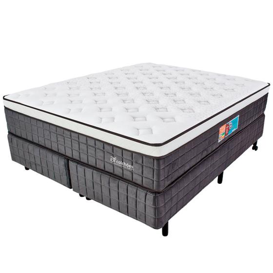 Imagem de Cama Box Queen Premium Mola Ensacada com Espuma D33 e Viscoelástica Nasa 158x198x72cm - Bf Colchões