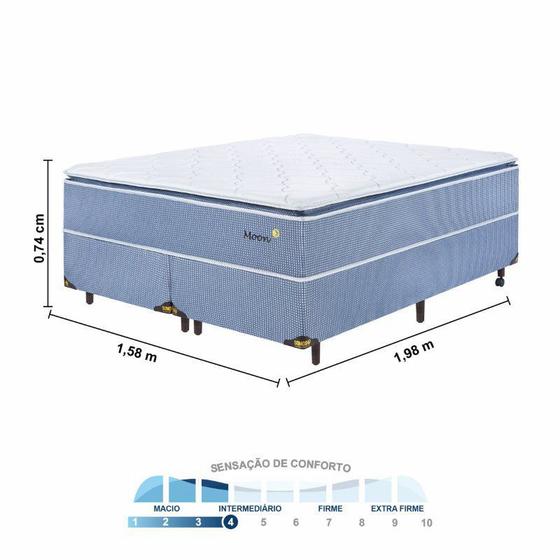 Imagem de Cama Box Queen Sonos Molas Ensacadas Individuais Moon  158x198x76cm