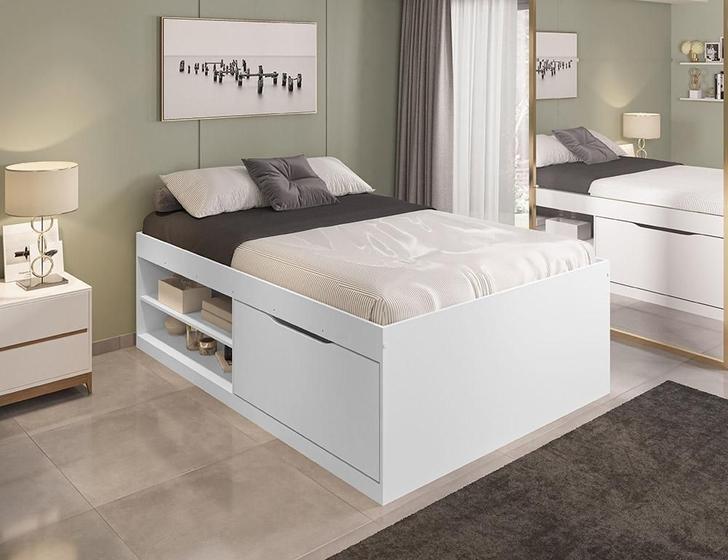 Imagem de Cama Box Sapateira Vanessa Casal 1,38 Branco - Framar Móveis