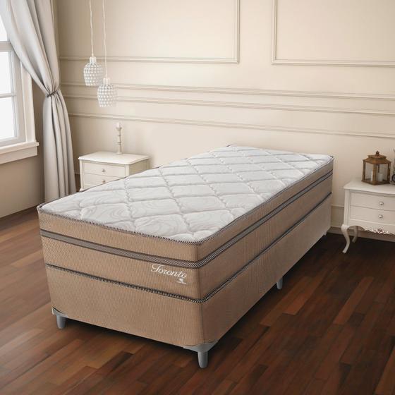Cama Box Solteirão 108x198x58cm Molas Ensacadas Toronto Montreal Menor preço em Cama Box Solteirão 108x198x58cm Molas Ensacadas Toronto Montreal