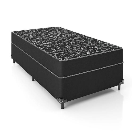 Cama Box Solteirão 1,10 Conjugada Ortopédica Espuma D23 - Suede Preto - 52x110x188cm Menor preço em Cama Box Solteirão 1,10 Conjugada Ortopédica Espuma D23 - Suede Preto - 52x110x188cm