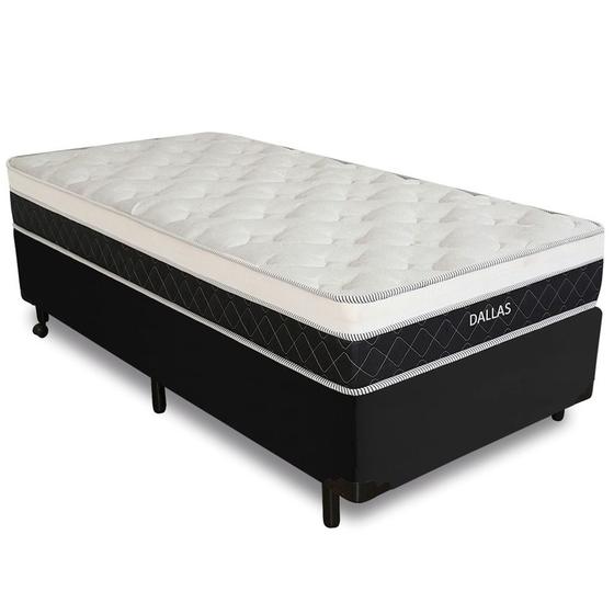 Cama Box Solteirão + Colchão Molas Ensacadas Dallas D33 96x203x58cm Várias Cores Menor preço em Cama Box Solteirão + Colchão Molas Ensacadas Dallas D33 96x203x58cm Várias Cores
